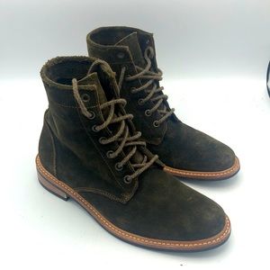 Nisolo andres men’s suede leather boots olive green leather size 8 nice